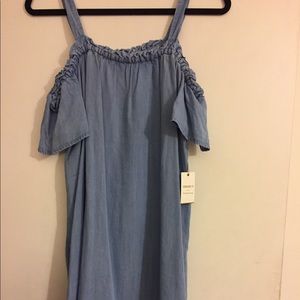 NWT forever 21 jean cold shoulder dress
